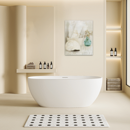 Spa Whispers: An Elegant Vintage Bathroom Wall Art for a Peaceful Retreat