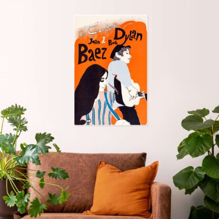 Joan & Bob: An Iconic Vintage 60s Folk Music Concert Poster