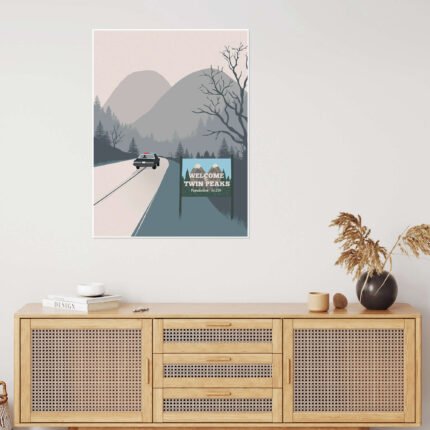 Welcome to Twin Peaks: An Iconic Minimalist TV Show Travel Poster