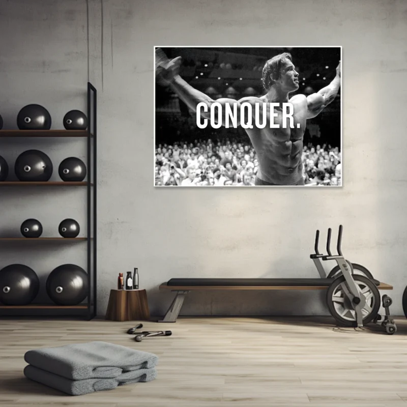 Arnold Schwarzenegger Conquer Motivational Wall Art