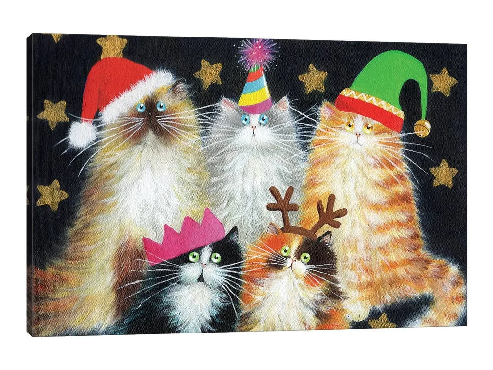The Holiday Cat Pack Canvas Painting