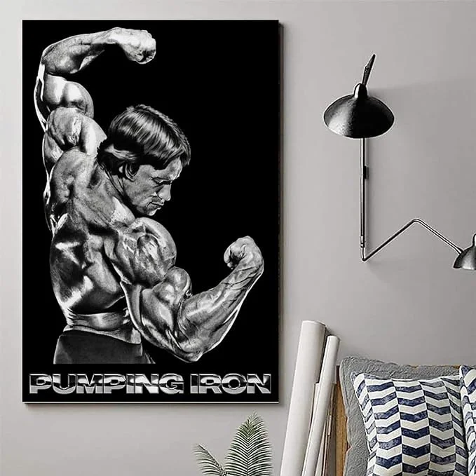Pumping Iron Art in Home Gym