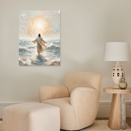 Walking in Light: A Radiant Christian Landscape Wall Art for Your Living Room