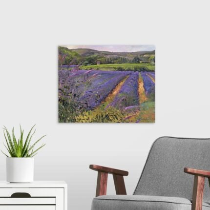 Provence Morning: An Impressionist Lavender Landscape Canvas Painting