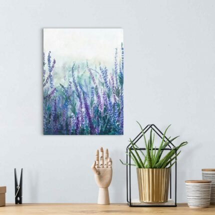 Mist of Lavender: A Serene Abstract Floral Canvas Painting