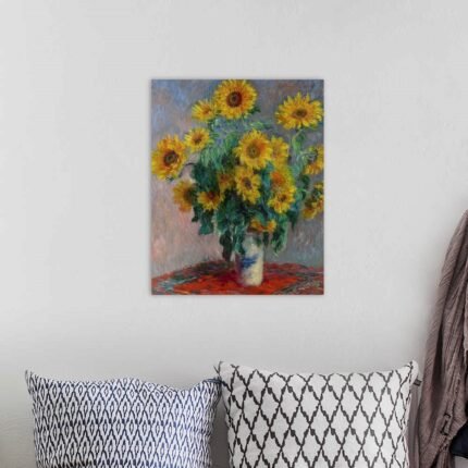 Monet's Sunflowers: A Classic Impressionist Flower Canvas Painting