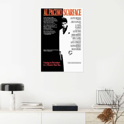 The American Dream: A Minimalist Graphic Scarface Movie Wall Art