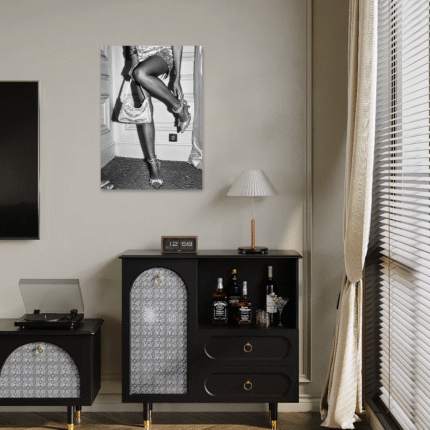 Night Fever: A Glamorous Black and White Fashion Wall Art