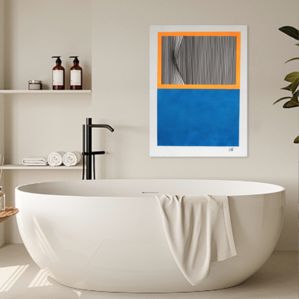 Optical Contrast: A Modern Abstract Bathroom Wall Art Print