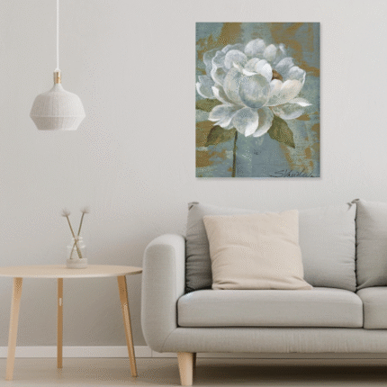 Antique Bloom: A Rustic Floral Wall Art for Living Room Decor