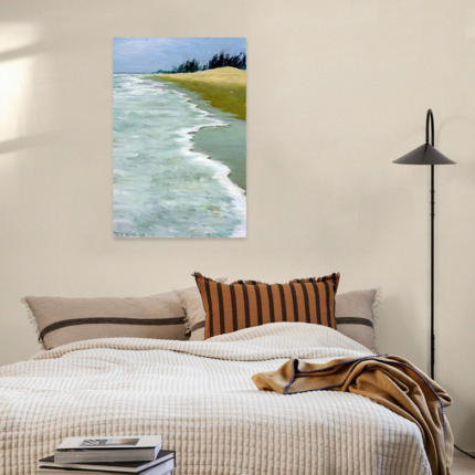 Gentle Tides: A Coastal Beach Bedroom Wall Art Painting
