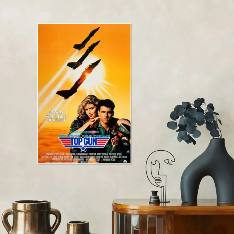 80s retro movie poster framed in media room