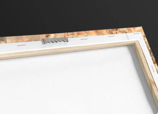 Gallery wrapped canvas edge detail side view